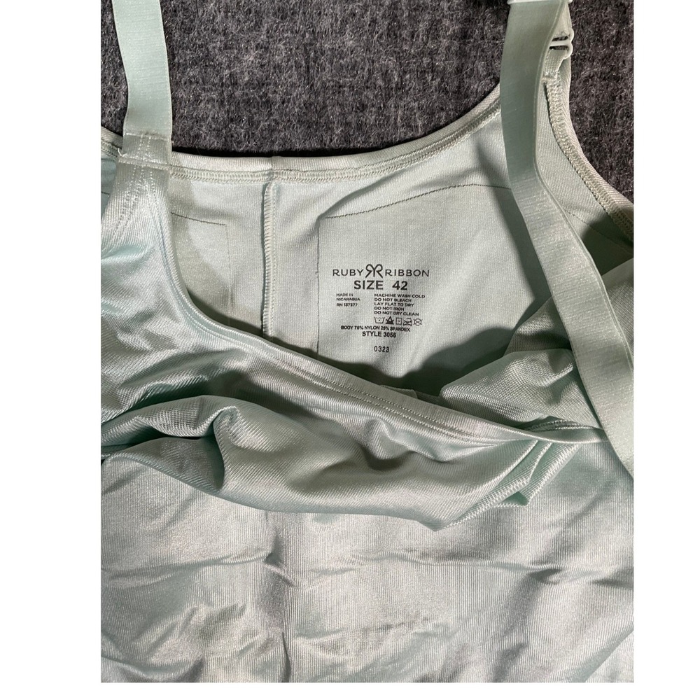 Ruby Ribbon Shapewear Cami Womens 42 Mint Green Style 3056 Smoothing Support - Picture 3 of 5